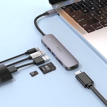 هاب هوکو مدل HB28 6IN 1 باسری تایپ سی